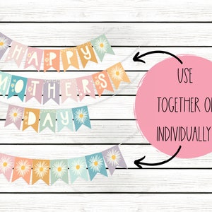 Printable Happy Mothers Day Banner Instant Download Happy - Etsy