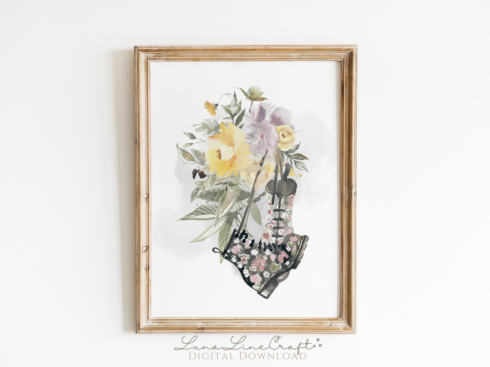 Set of 2 HP Luna Inspirational Quote Prints | Floral Pastel Watercolor ...