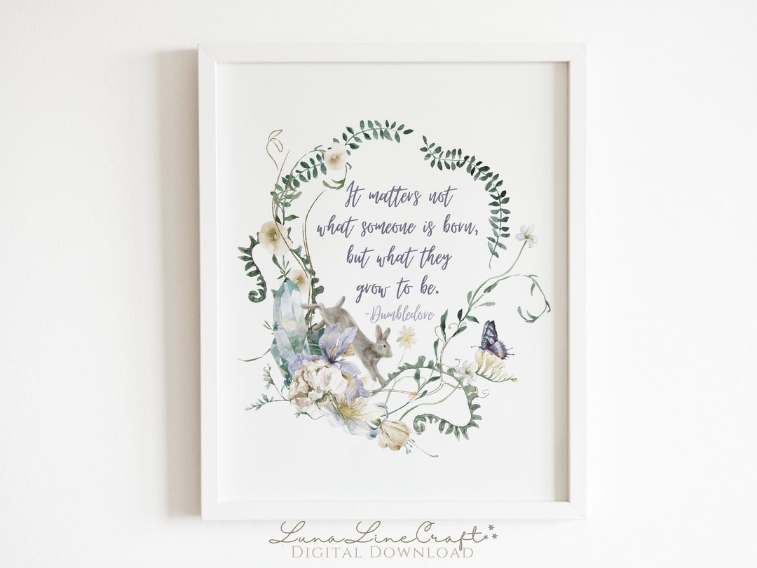 HP Inspirational Quote | Floral Pastel Watercolor Printable Wall Art ...