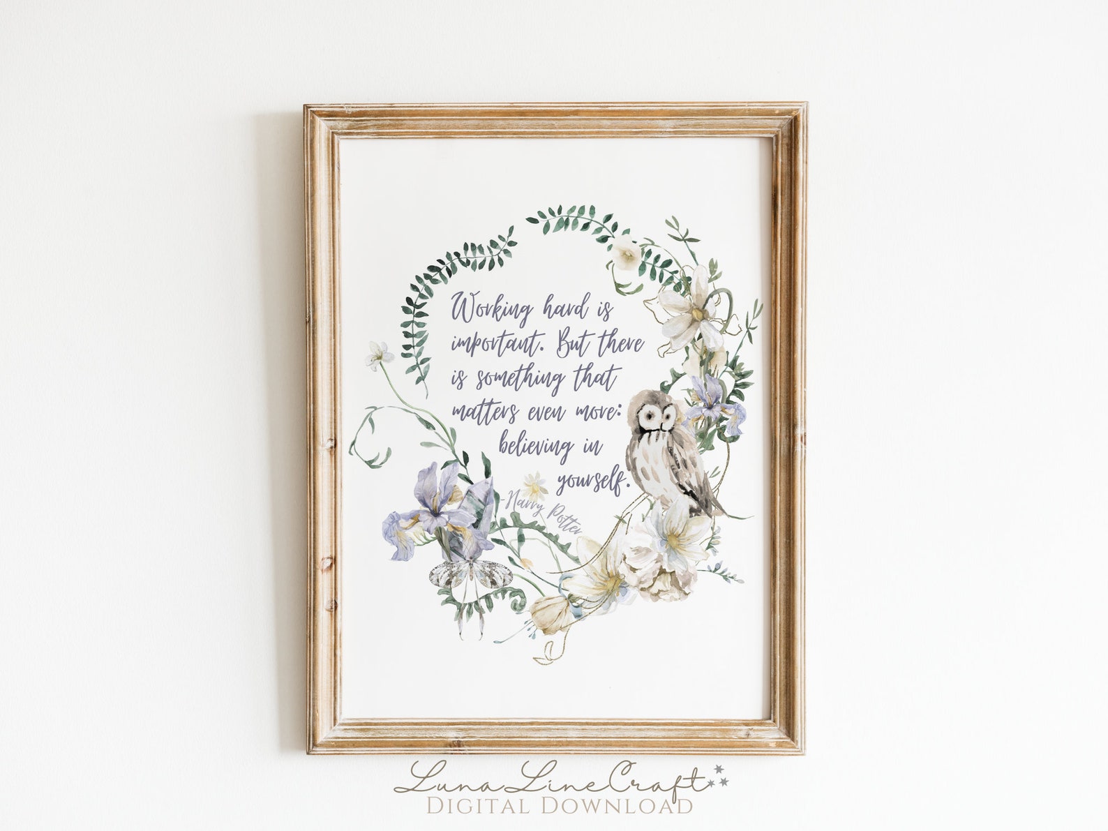 Set of Three HP Inspirational Quotes | Floral Pastel Watercolor ...