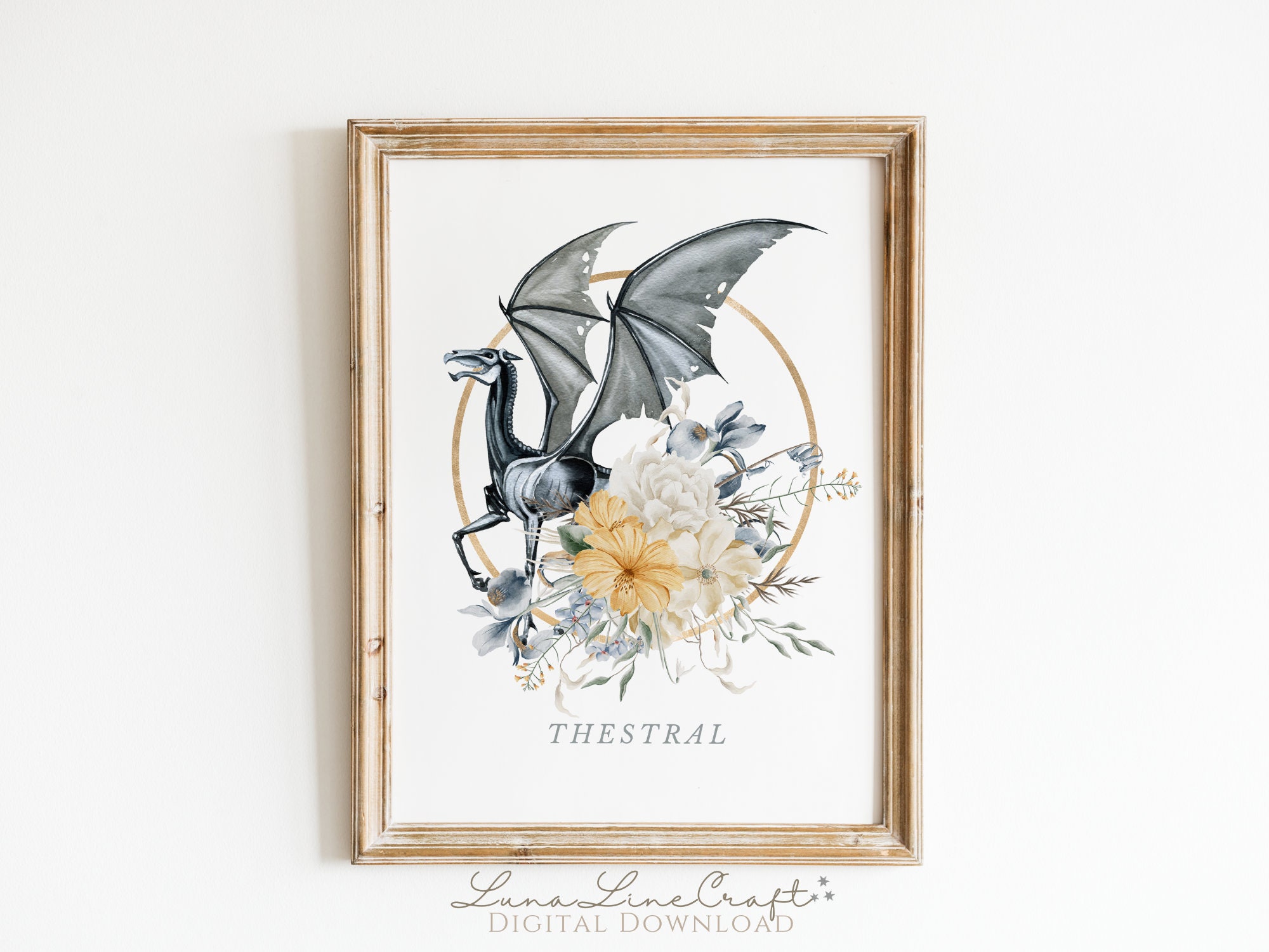 Set of 3 HP Luna Quote & Magical Beast | Floral Watercolor Printable ...