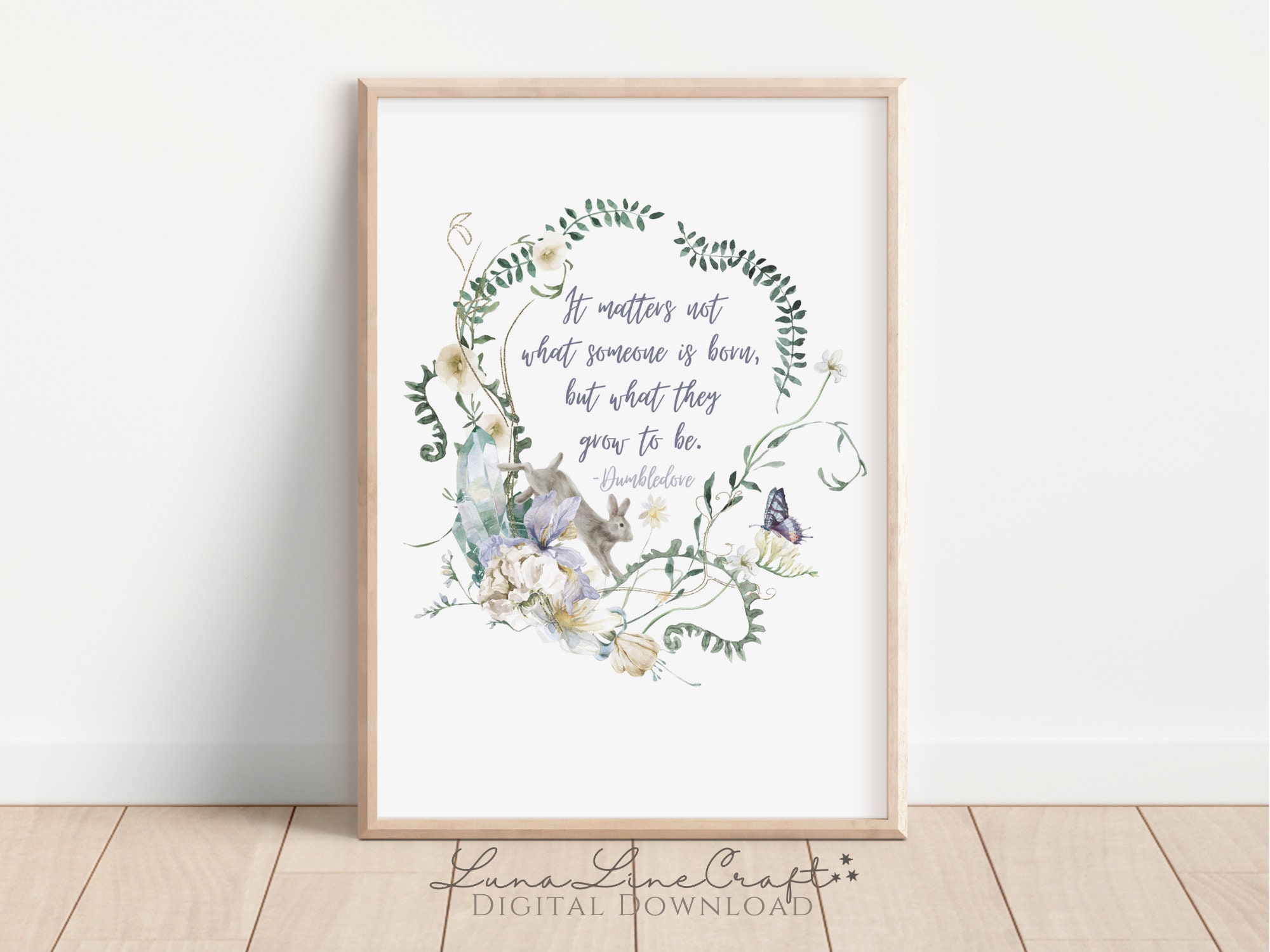 HP Inspirational Quote | Floral Pastel Watercolor Printable Wall Art ...