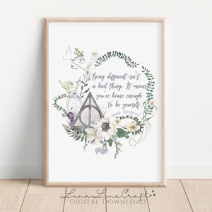 HP Luna Inspirational Quote | Floral Pastel Watercolor Printable Wall ...