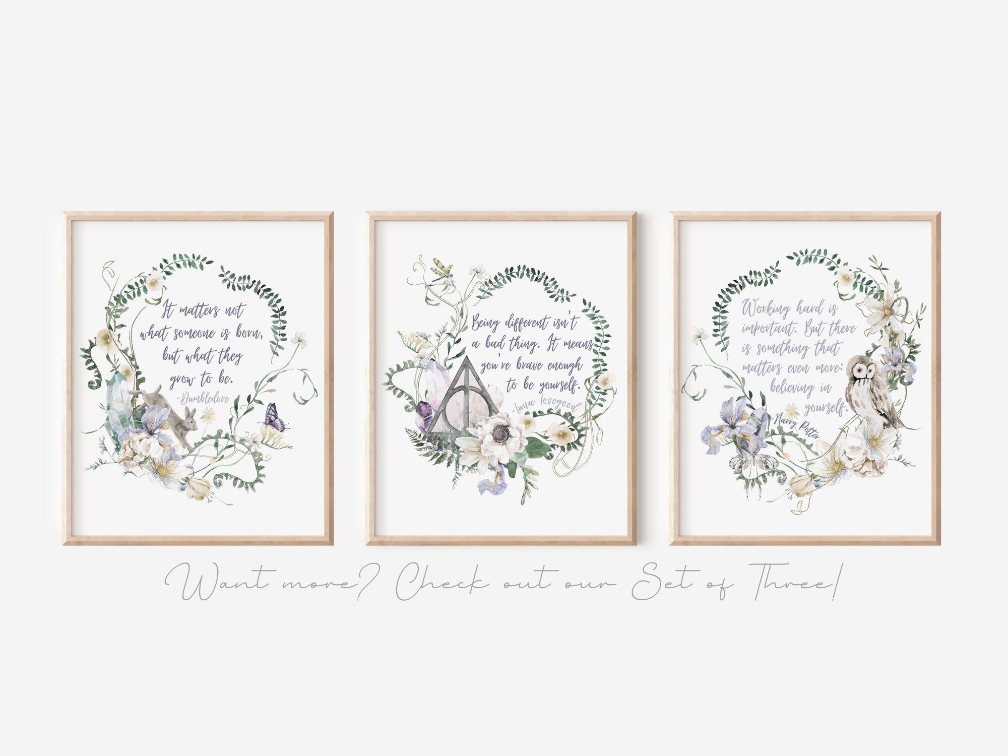 HP Inspirational Quote | Floral Pastel Watercolor Printable Wall Art ...