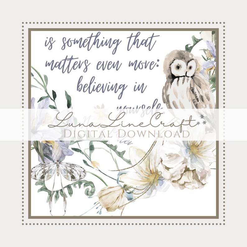 HP Believing in Yourself Quote | Floral Pastel Watercolor Printable ...