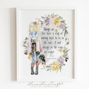 HP Luna Inspirational Quote | Floral Pastel Watercolor Printable Wall ...