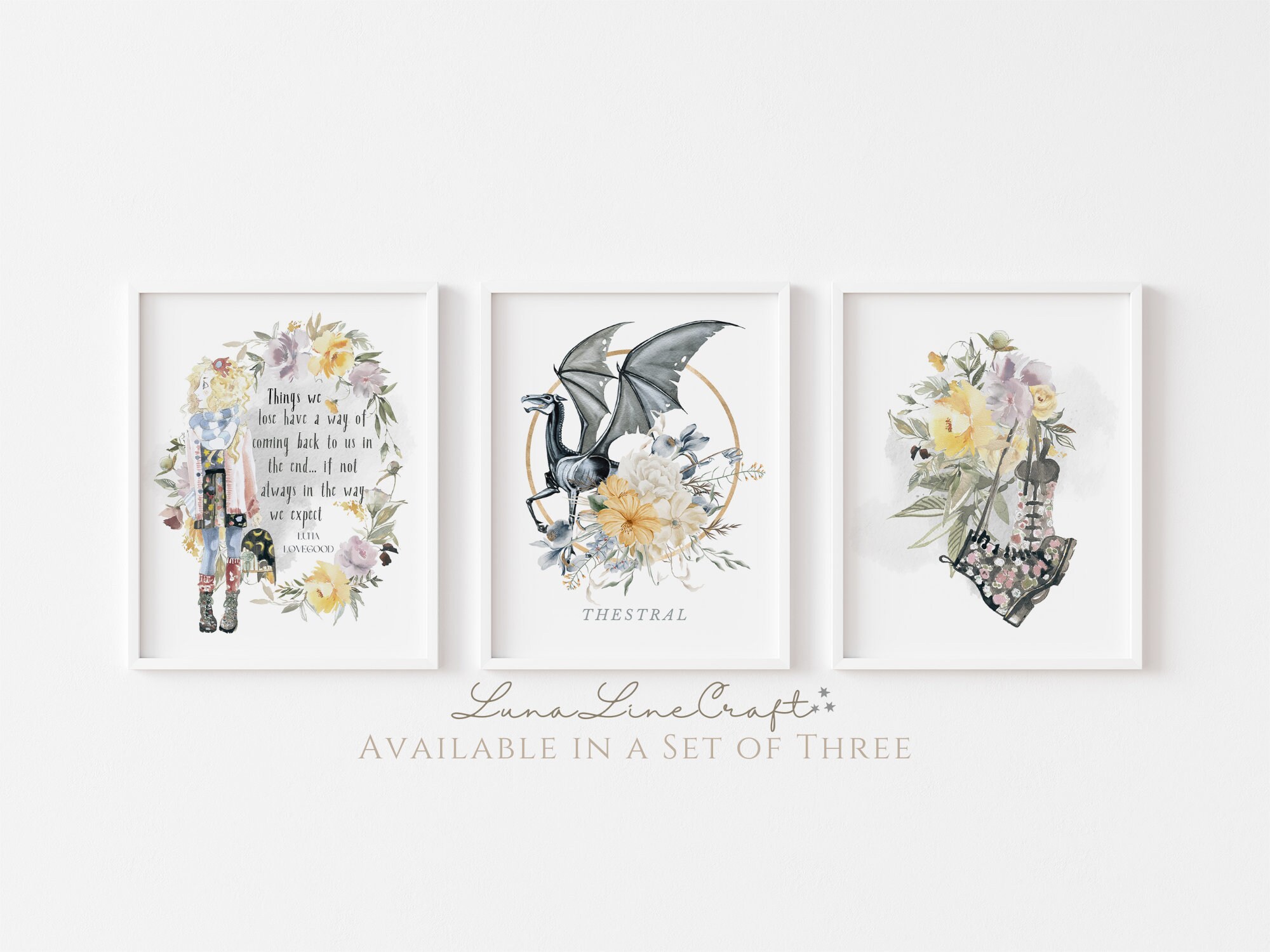 HP Luna Inspirational Quote | Floral Pastel Watercolor Printable Wall ...