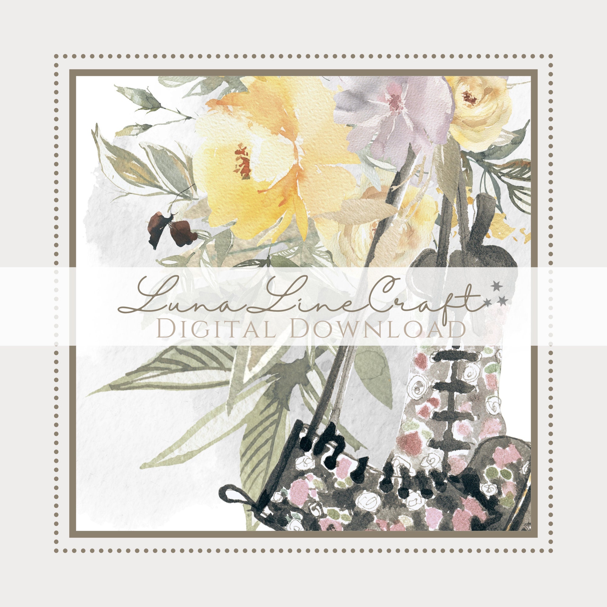 Set of 2 HP Luna Inspirational Quote Prints | Floral Pastel Watercolor ...