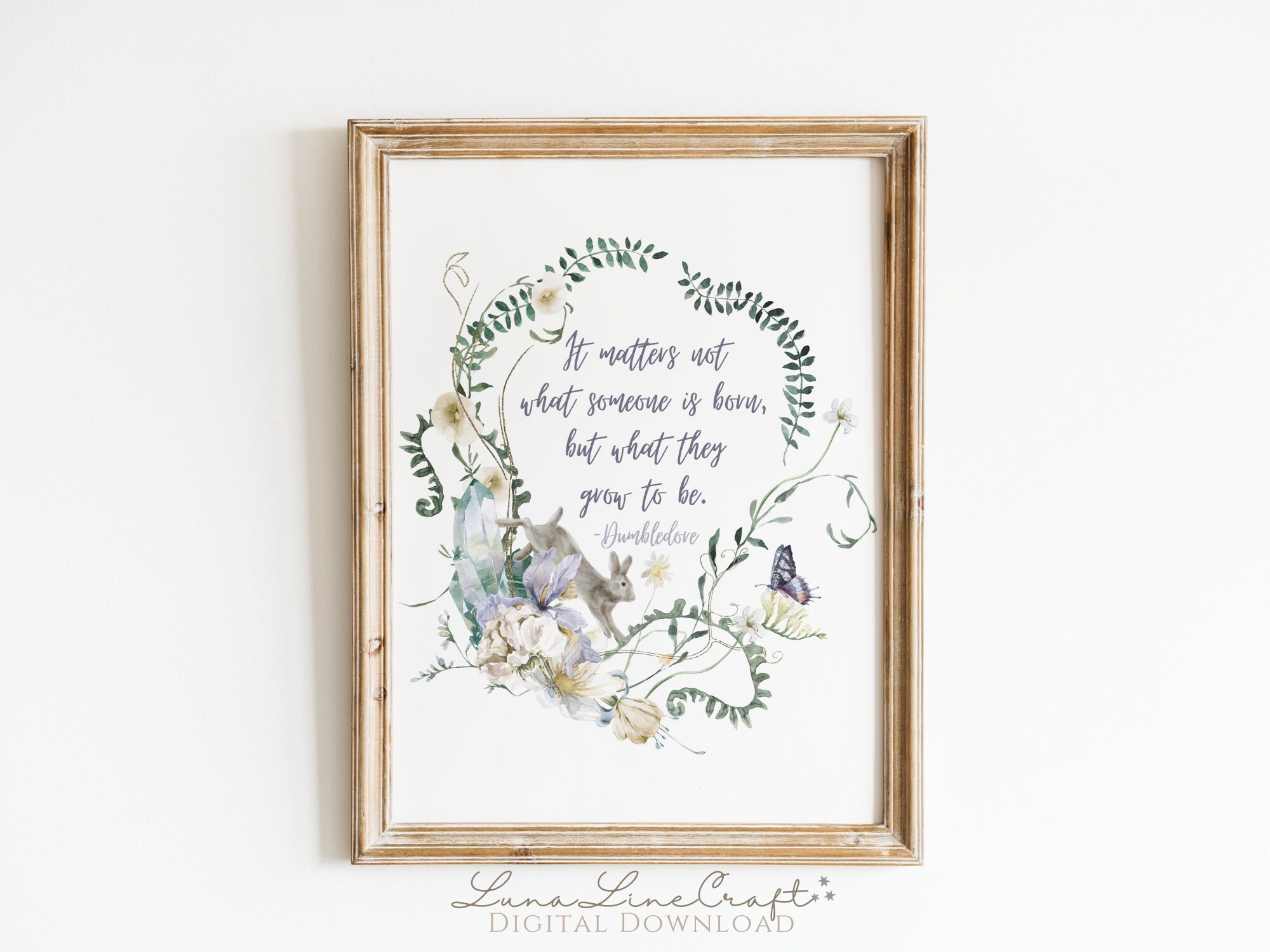 Set of Two HP Inspirational Quotes | Floral Pastel Watercolor Printable ...