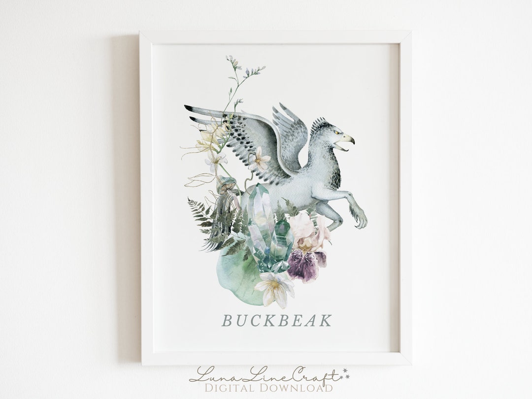 Hippogriff | Magical Beast Floral Watercolor Printable Wall Art ...
