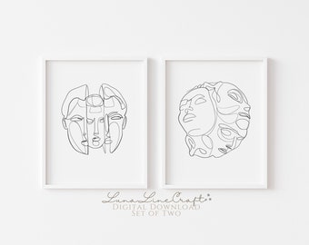 Set di due stampe Exalted Orb e Chaos Orb / Path of Exile Modern Printable Wall Line Art / POE Minimalist Gamer Decor / Download digitale