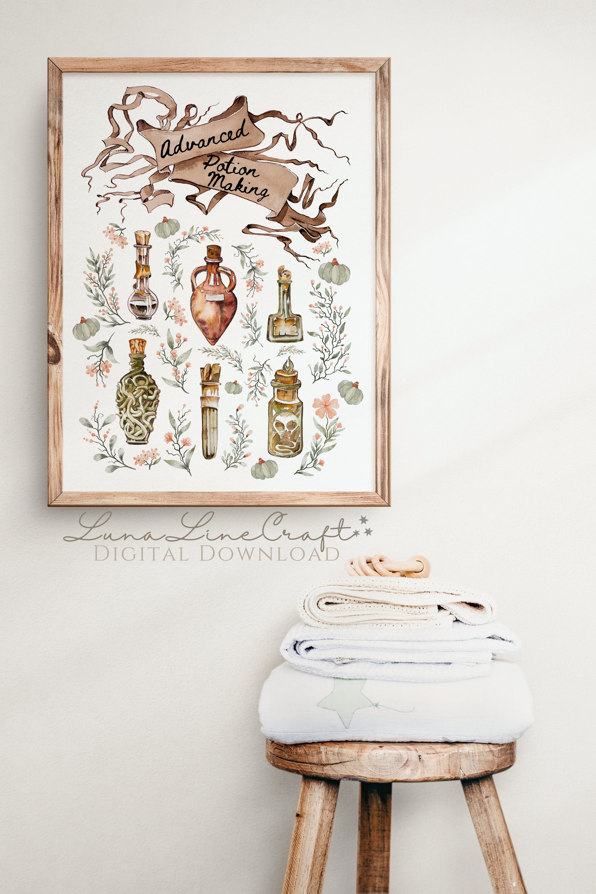 Advanced Potion Making Chart | Magic Botanical Watercolor Printable ...