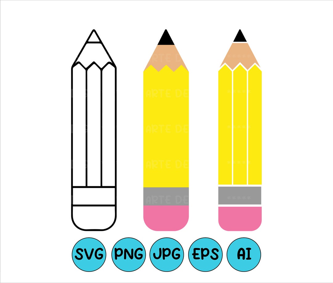 Pencil Svg Pencil Png Vector Pencil School Pencil Svg Etsy