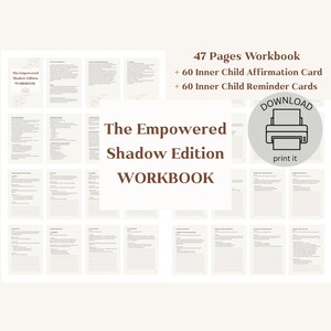 The Empowered Shadow Edition – Diario di Lavoro Ombra PDF + 60 Carte di Affermazione e Promemoria – Quaderno di Lavoro per la Guarigione Interiore e la Scoperta di Sé