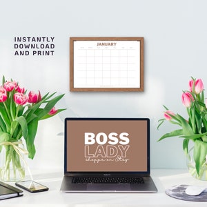Blank Monthly Calendar, Printable Blank Calendar, Blank Calendar, PDF ...