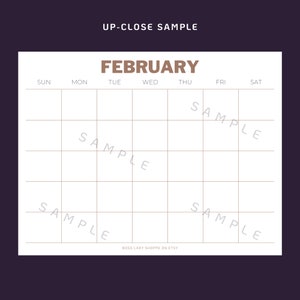 Blank Monthly Calendar, Printable Blank Calendar, Blank Calendar, PDF ...