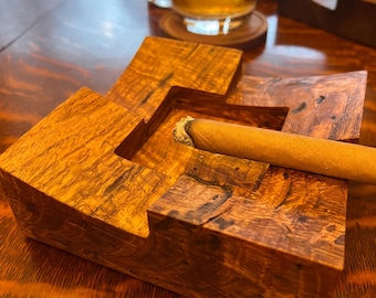 Custom cigar wooden ashtray
