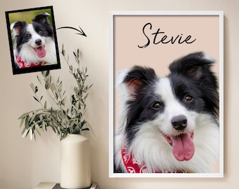 Personalized Pet Portrait Poster: Custom Dog Art Print