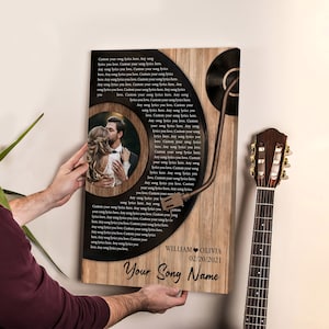 Custom Song Lyrics on Canvas Wall Art, His and Hers Anniversary Wedding Gift, Personalized Song Print, Wall Art Decor Music First Dance Song