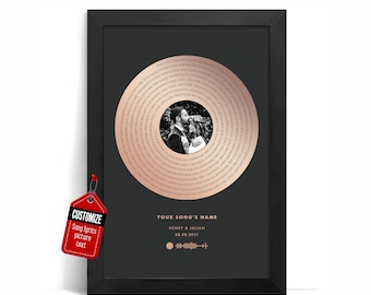 Personalized Song Lyrics Photo Poster, Anniversary Gift