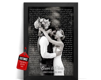 Personalized Song Lyrics Photo Canvas, Anniversary Gift