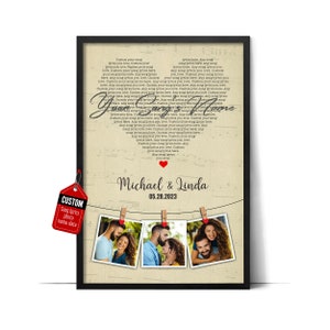 Song Lyrics Personalised Print, First Dance Custom Print, Gift for Husband, Wedding Anniversary Gift, Song Lyrics Wall Art, Music Lover Gift