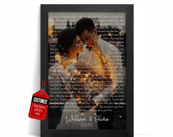 Personalized Song Lyrics & Photo Poster, Anniversary Gift