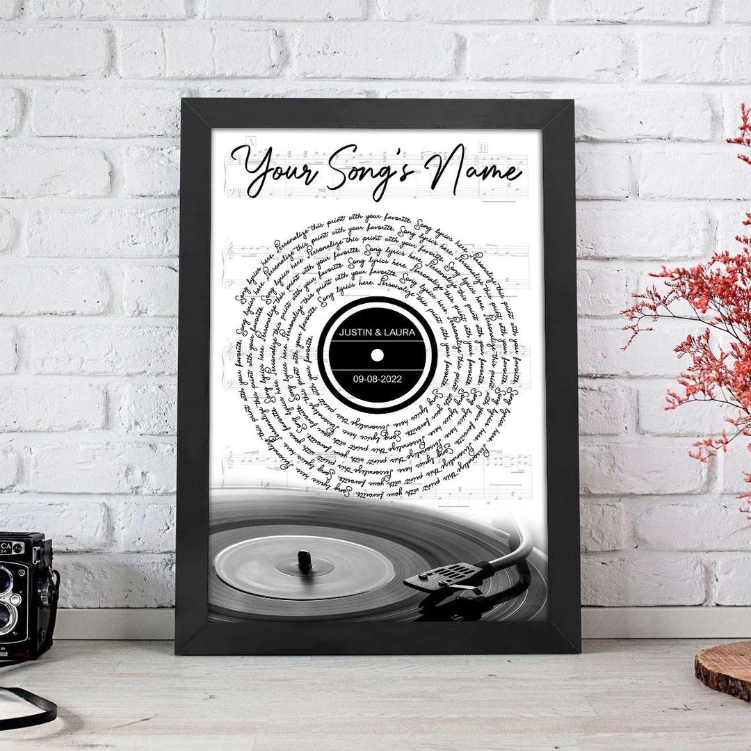 Custom Song Lyrics Record Print, Personalized Anniversary Gift - Etsy
