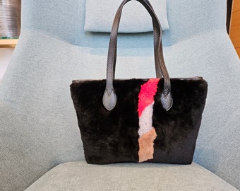 Seepskin Day Bag handmade with a variety of shearling
