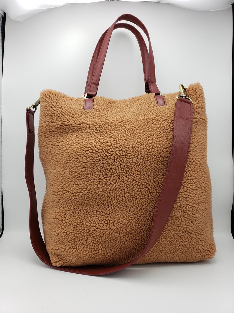 CYBER MONDAY SALE 20 off Reversible Sheepskin Shearling Tote Etsy