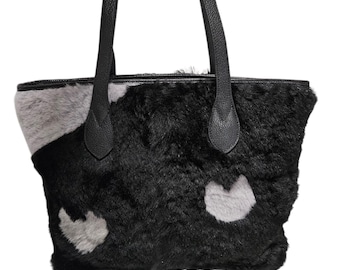 Sheepskin daybag handmade with a variety of shearling