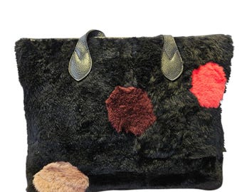 Sheepskin Daybag handmade with a variety of shearling