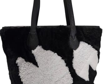 Sheepskin daybag handmade with a variety of shearling