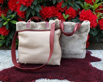 Merino Sheepskin Reversible Tote bag