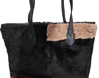 Sheepskin Daybag handmade with a variety of shearling