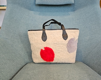 Sheepskin Daybag handmade with a variety of shearling