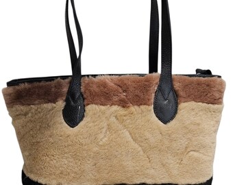 Sheepskin daybag handmade with a variety of shearling