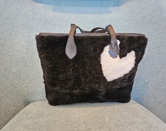 Sheepskin Daybag handmade with a variety of shearling