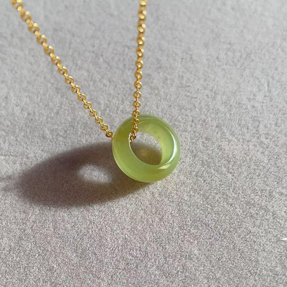 Certified Iced Jade Pendent Necklace, Natural Lime Jade  Beads Pendant , Minimalist Pendent Necklace, Green Jade, Lucky Jade , Gift for her