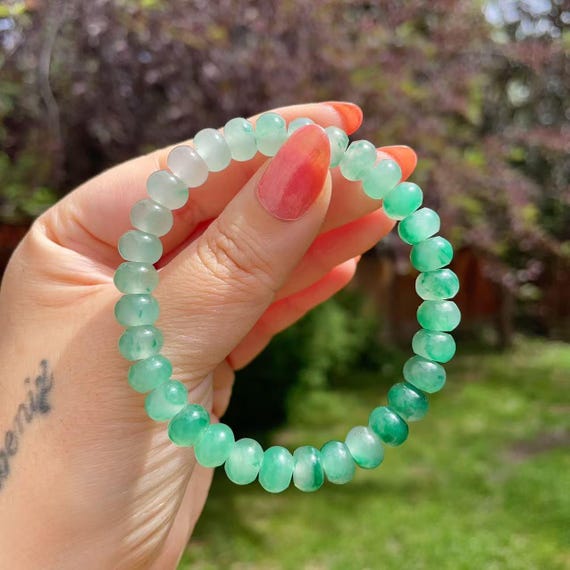 WOW! Certified Natural Dulong Jade Beaded Bracelet, Untreated High Grade Quartzite Jade  Bracelet, 8mm Green Jade Bracelet, 独龙玉