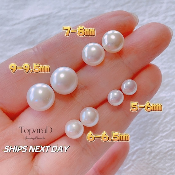 Pearl Stud Earrings, Minimalist High Quality Pearl Studs, Sterling Silver Pearl Earrings, Handmade Personalized Jewelry, Gift For Her