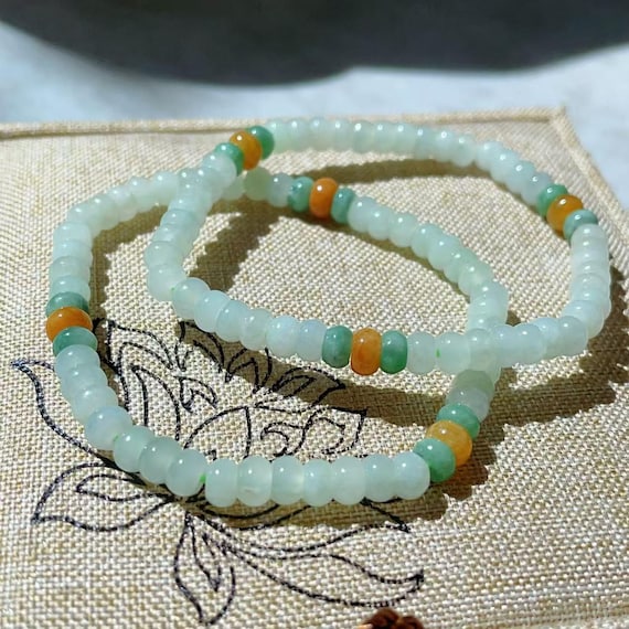 Deal! Certified Natural Jadeite Beaded Bracelet, Mint Green Jadeite Slim Bracelet, 5-6mm Beaded Jade Bracelet, Minimalist Jadeite Bracelet