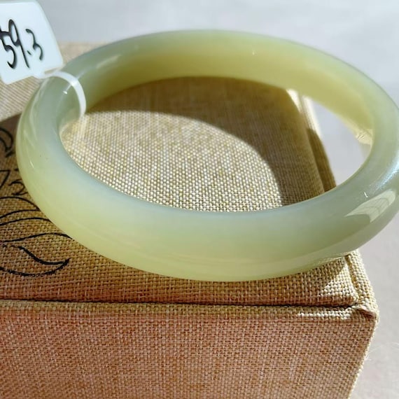 Certified High Grade Jade Bangle, 59.3mm Spring Water Green Jade Bangle, Light Green Jade , Jade Bracelet, Gift for her, 晴水，手镯