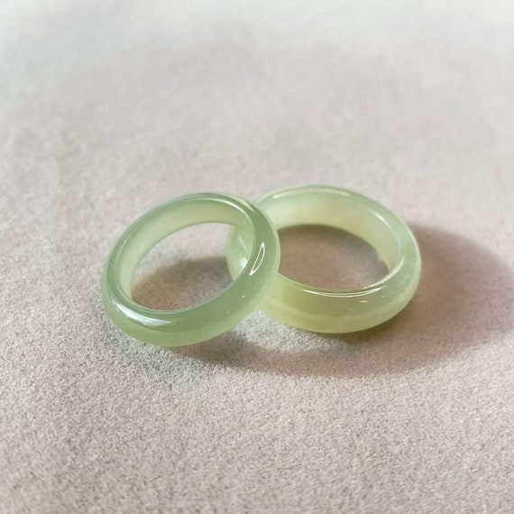 Certified Natural Jade Ring, Jade band, Green Jade Ring, Plain Jade Band, Lake Water Green Jade Ring, Lucky Jade, 晴水，碧玉