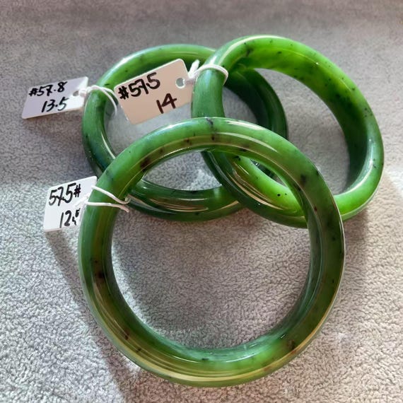Certified Forest Green Jade Bangle Bracelet, Natural Nephrite Jade Bangle, Jade Minimalist Bangle Bracelet, 57/58mm Jade Bangle