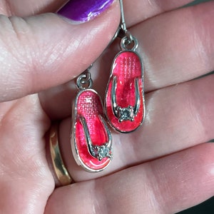 Hot Pink Sandals Earrings with Stainless Steel Lever Backs