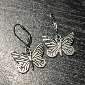 Silver Double-Sided Butterflies with Stainless Steel Lever Backs