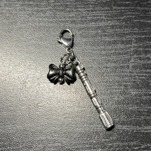 Doctor Who Inspired Sonic Screwdriver and Bow Tie Zipper Pull with Stainless Steel Clasp