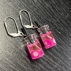 Dragon Fruit Pink Tea Earrings with Stainless Steel Lever Backs
