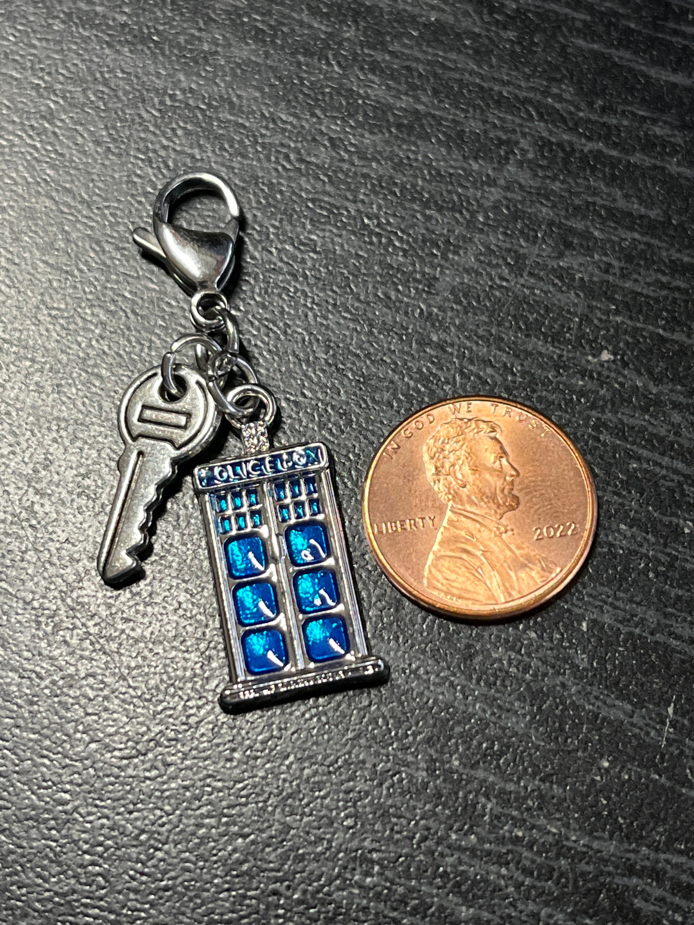 Doctor Who Inspired TARDIS and TARDIS Key Zipper Charm With Stainless ...